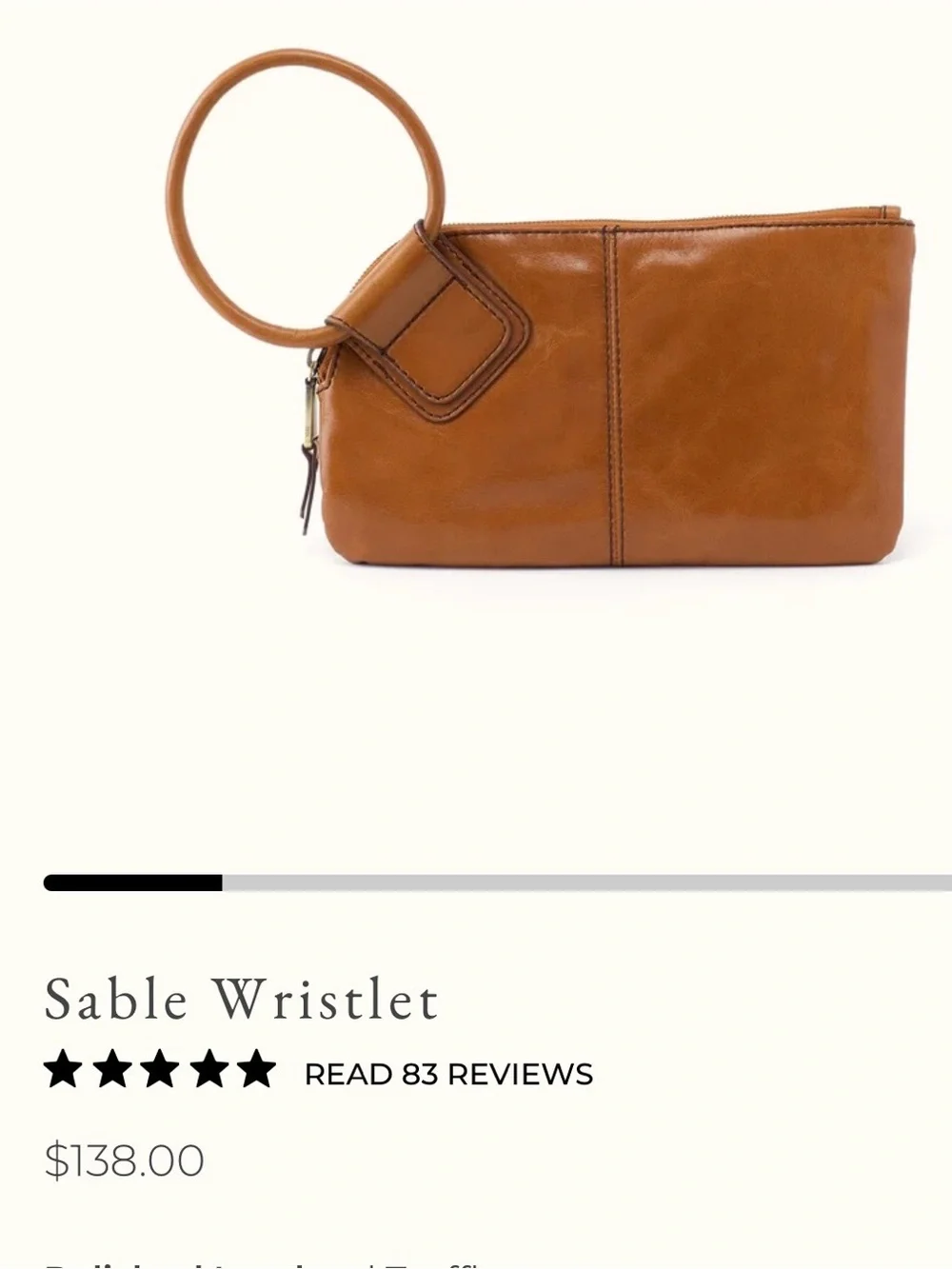 HOBO Leather Hobo Wristlet with Round Handle - Picture 9 of 9